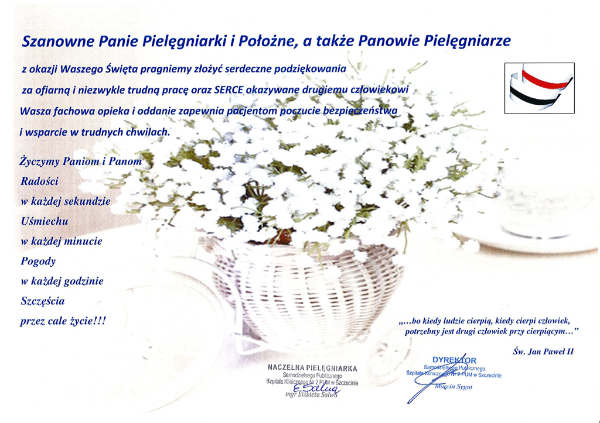 Życzenia z okazji Dnia Pielęgniarki i Położnej